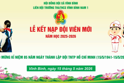 LIÊN ĐỘI TRƯỜNG TH&THCS VĨNH BÌNH NAM 1: RỘN RÀNG LỄ KẾT NẠP ĐỘI VIÊN MỚI CHÀO MỪNG 85 NĂM NGÀY THÀNH LẬP ĐỘI TNTP HỒ CHÍ MINH