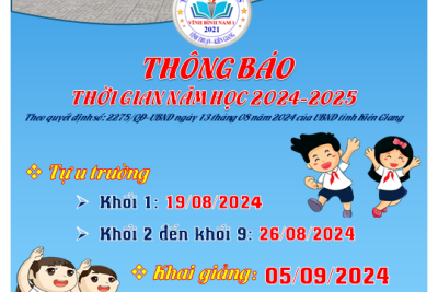 THÔN BÁO THỜI GIAN NĂM HỌC 2024-2025