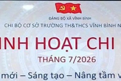 Chi bộ Cơ sở Trường TH&THCS Vĩnh Bình Nam 1 tổ chức sinh hoạt định kỳ tháng 7 năm 2026